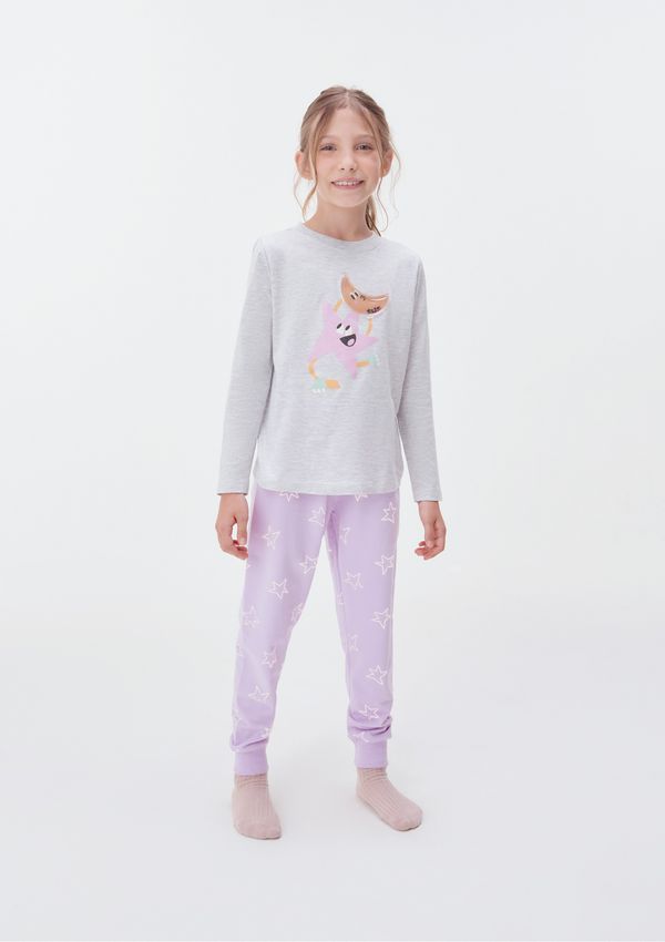 Pijama Infantil Menina Com Estampa Interativa - Rosa 010