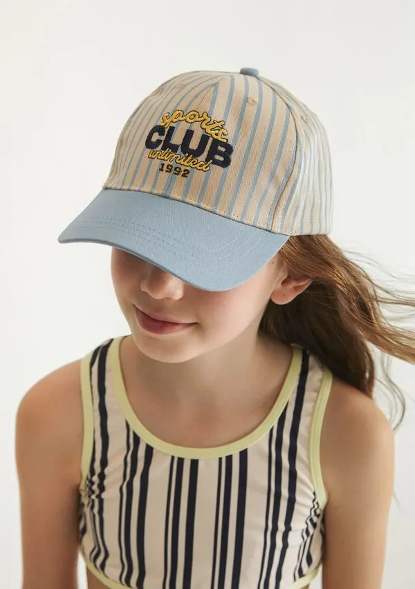 Boné Infantil Unissex Em Sarja - Azul M