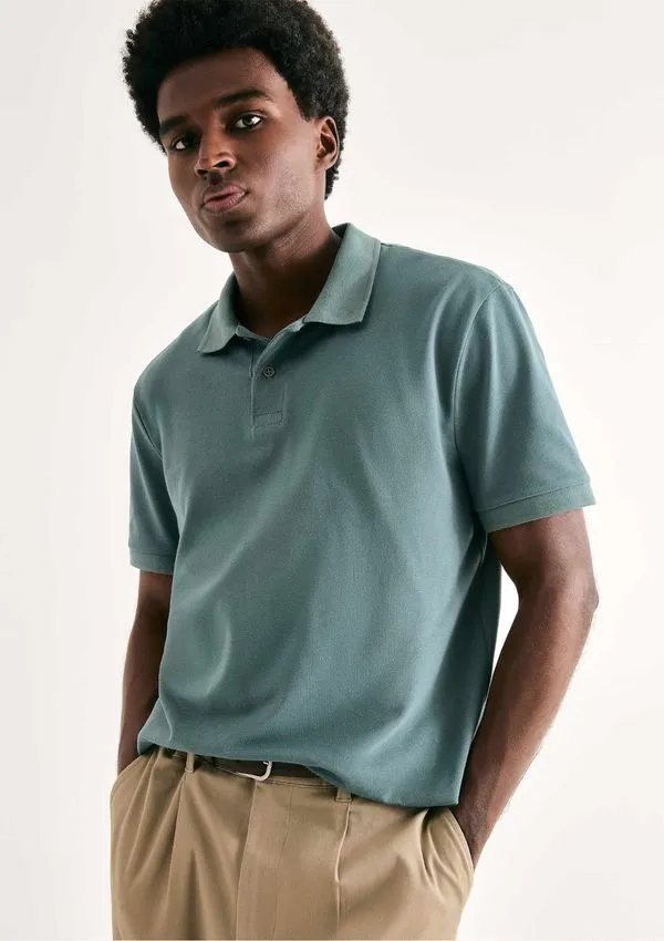 Camisa Polo Básica Masculina Regular Em Piquet - Verde XG