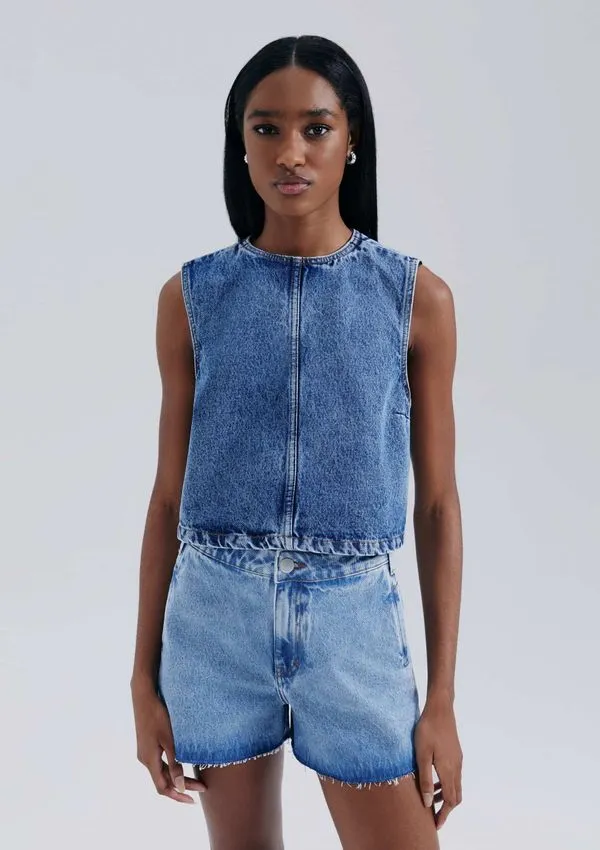 Regata Jeans Feminina - Azul M