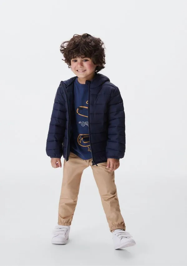 Calça Jogger Infantil Menino Toddler Em Nylon - Bege 002