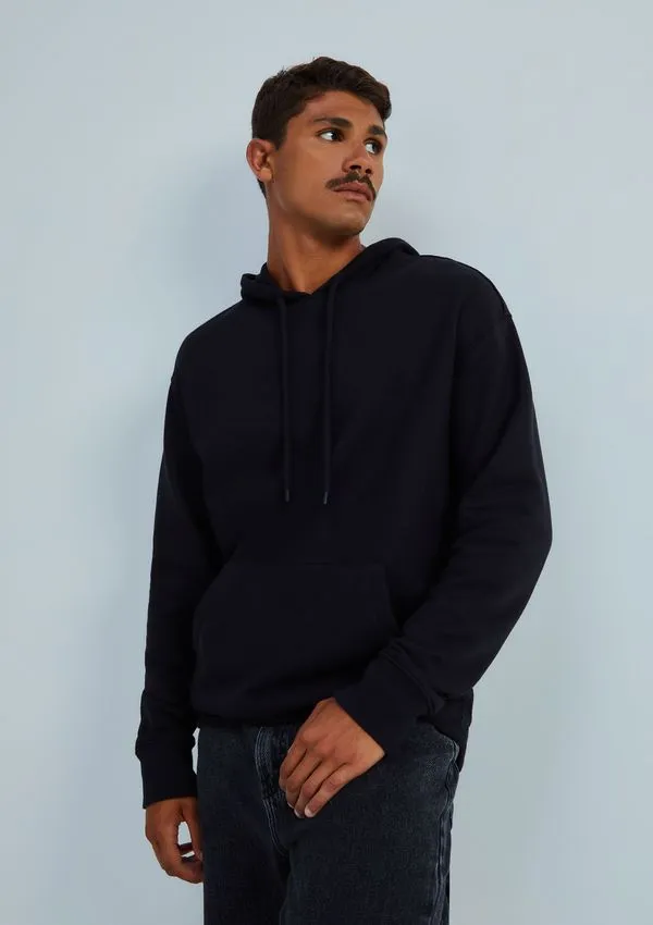 Blusão Básico Masculino Comfort Em Moletom Peluciado - Preto XP