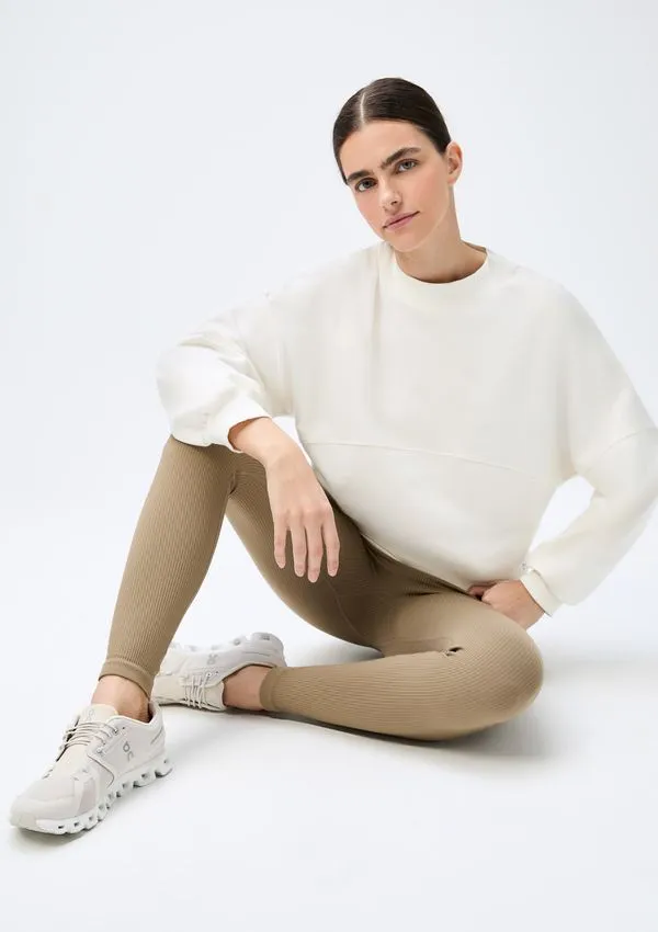 Blusão Esportivo Feminino Oversized Em Malhão - Off white XP