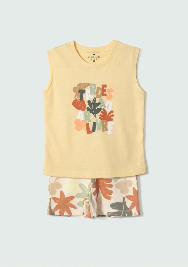 Conjunto Curto Infantil Menino Toddler - Amarelo 001