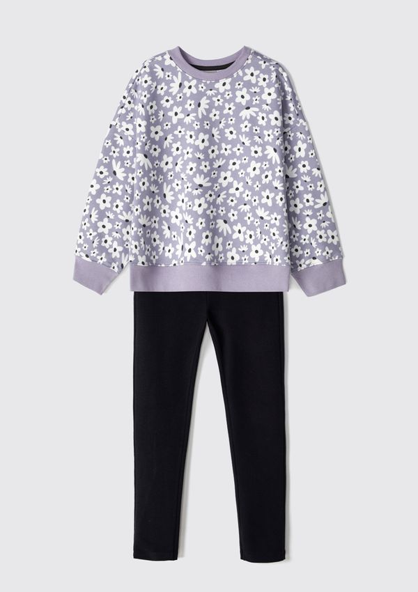 Conjunto Longo Infantil Menina Estampado - Roxo 008
