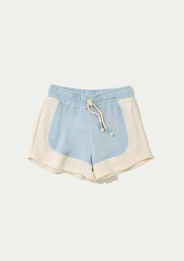 Shorts Infantil Menina Moletom Runner - Azul 008