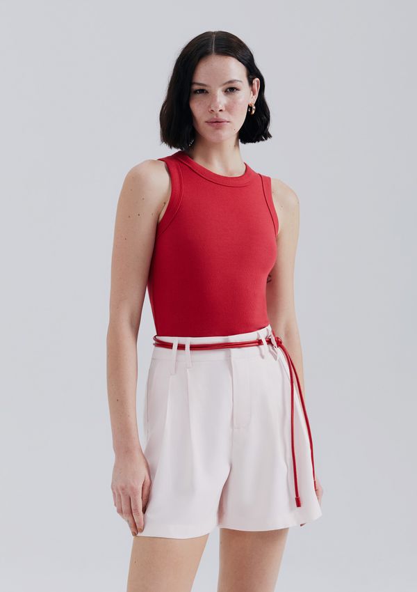 Regata Básica Feminina Slim Neck - Vermelho P