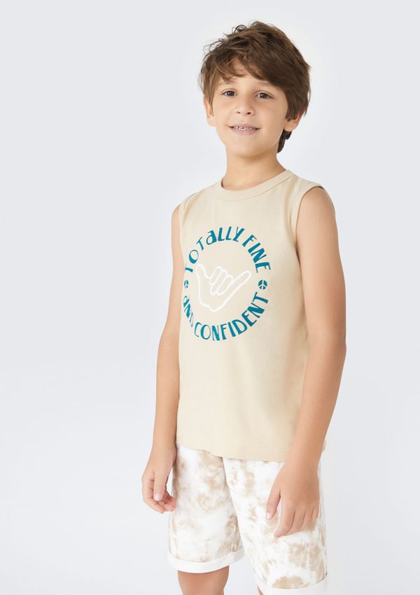 Conjunto Regata Menino Infantil Com Estampa - Bege 004