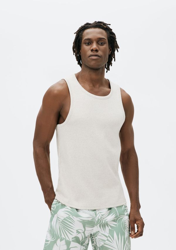 Regata Masculina Regular Em Ribana Canelada - Off white XXG