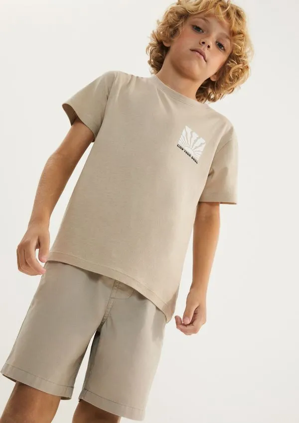 Bermuda Infantil Menino Reta - Bege 016