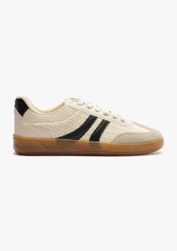 Tênis Feminino Casual Recortes - Bege 035