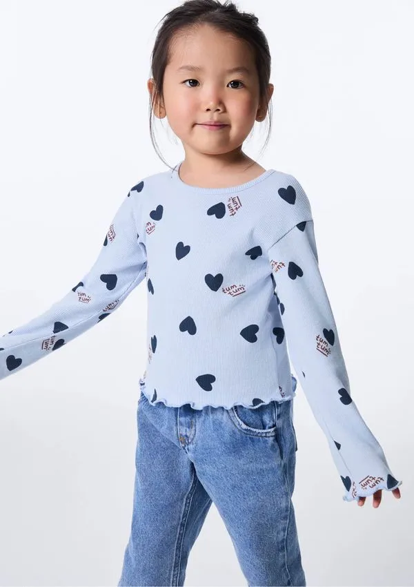 Blusa Infantil Menina Toddler Estampada - Azul 003