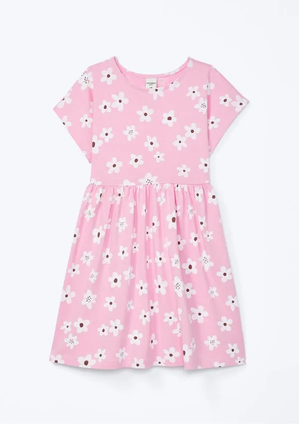 Vestido Curto Infantil Estampado - Rosa 008