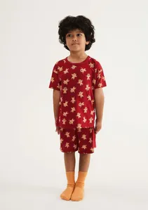 Pijama Infantil Unissex Estampado - Vermelho 010