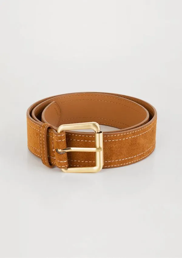 Cinto Feminino Em Suede - Marrom M