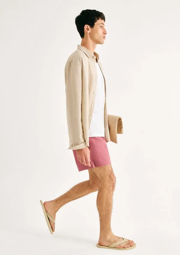 Shorts De Banho Masculino Texturizado - Rosa XXG
