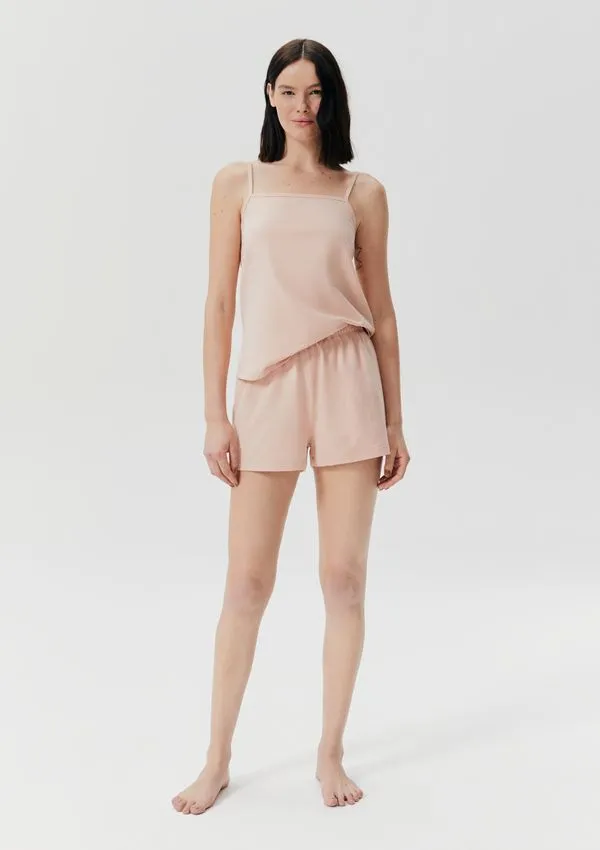 Pijama Curto Feminino Alças Finas - Rosa P