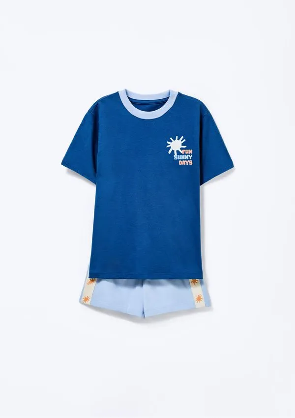 Pijama Infantil Menino Brilha No Escuro - Azul 004