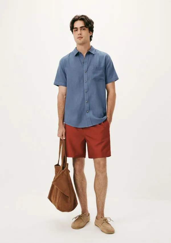Shorts Praia Básico Masculino - Vermelho M