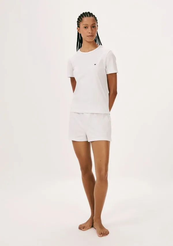 Pijama Curto Feminino Em Malha De Algodão - Cinza G