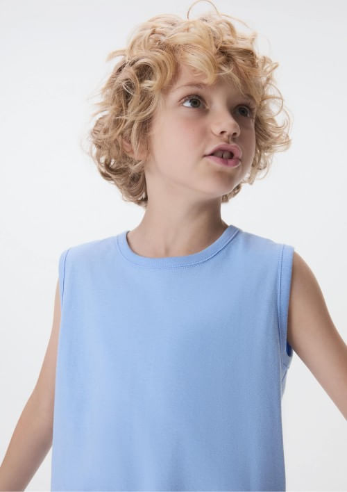 Regata Básica Infantil Menino Modelagem Tradicional - Azul 002