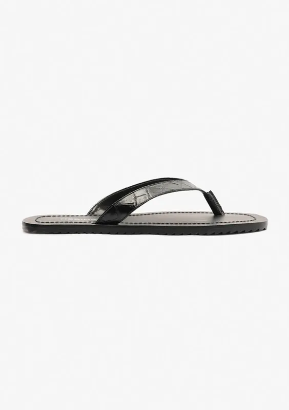 Chinelo De Dedo Croco - Preto 036