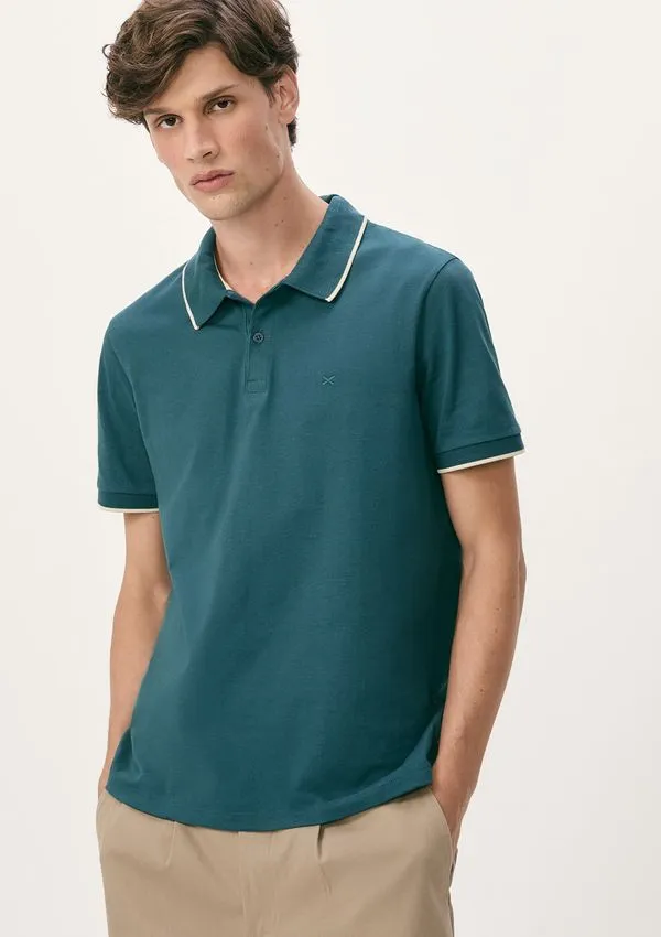 Camisa Polo Básica Masculina Super Cotton Com Bordado - Verde XXG
