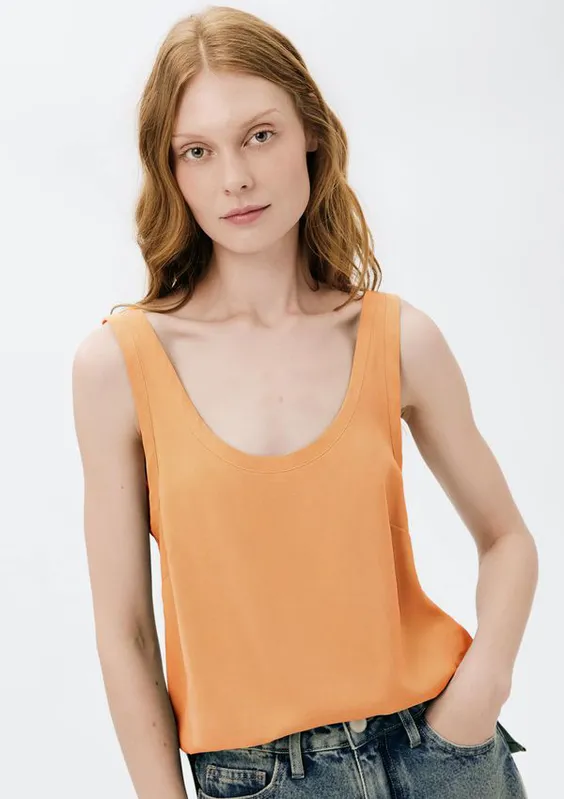 Regata Feminina Em Peach Touch - Laranja M