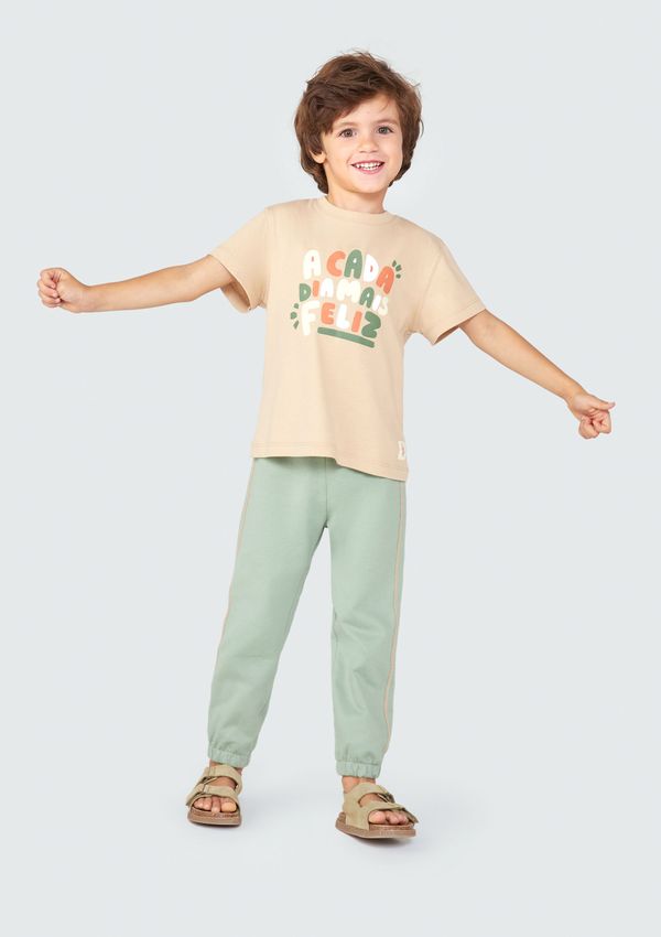 Conjunto Infantil Menino Toddler Com Estampa - Marrom 001