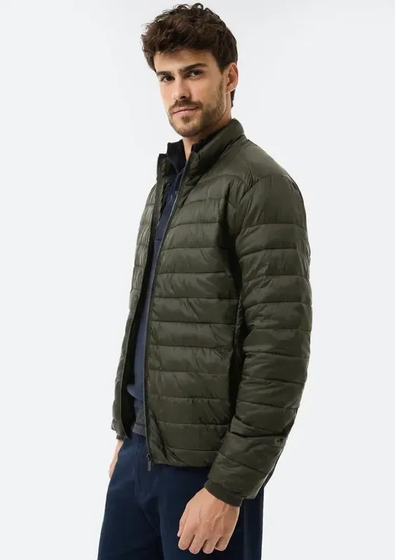 Jaqueta Masculina Puffer Matelassê + Saquinho - Verde G
