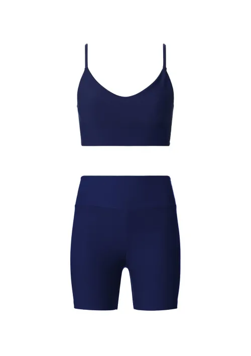 Kit Top E Bermuda Esportiva Proteção UV - Azul P