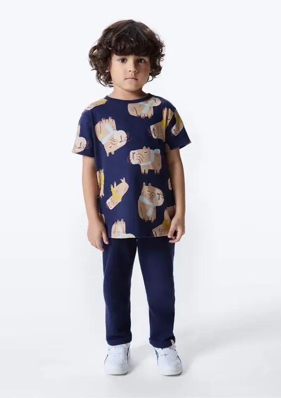 Calça Infantil Menino Toddler Reta - Azul 002