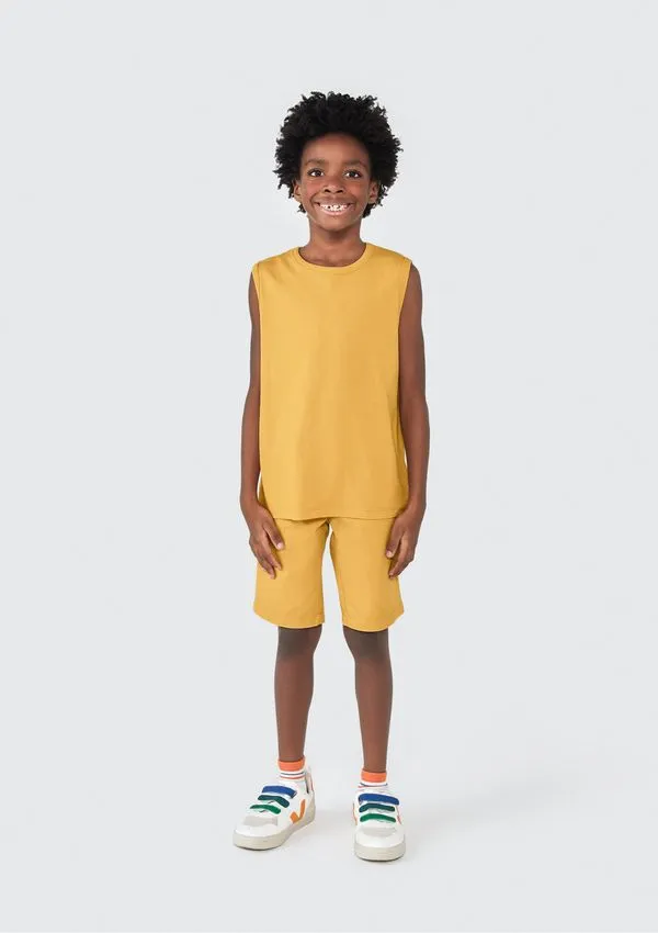 Regata Básica Infantil Menino Modelagem Regular Tam 1 a 16 - Amarelo 008