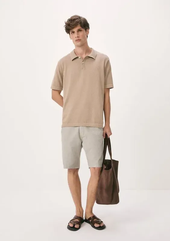 Bermuda Masculina Chino Fio Tinto - Cinza 044