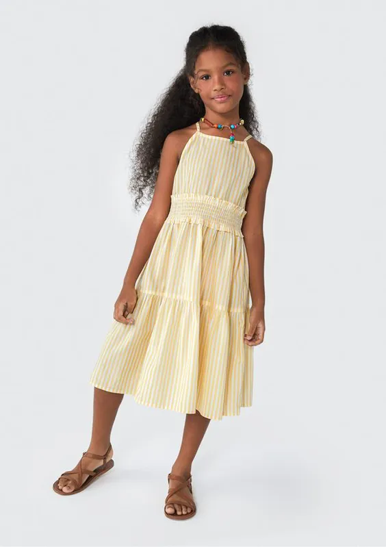 Vestido Curto Infantil - Amarelo 006