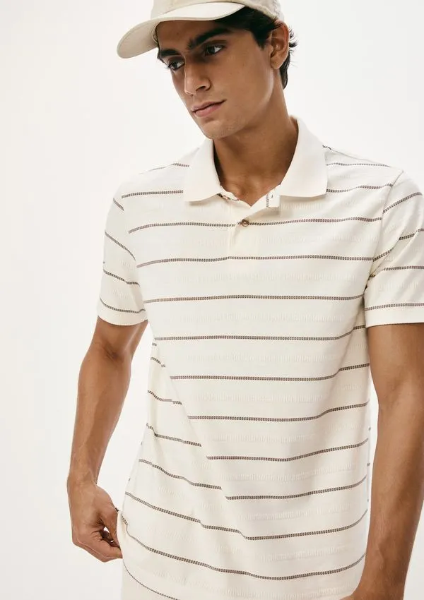 Camisa Polo Masculina Manga Curta Listrada - Creme XG