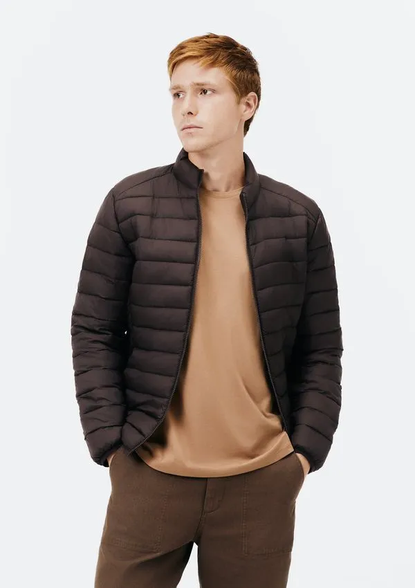 Jaqueta Básica Masculina Puffer Regular Matelassê - Marrom XXG
