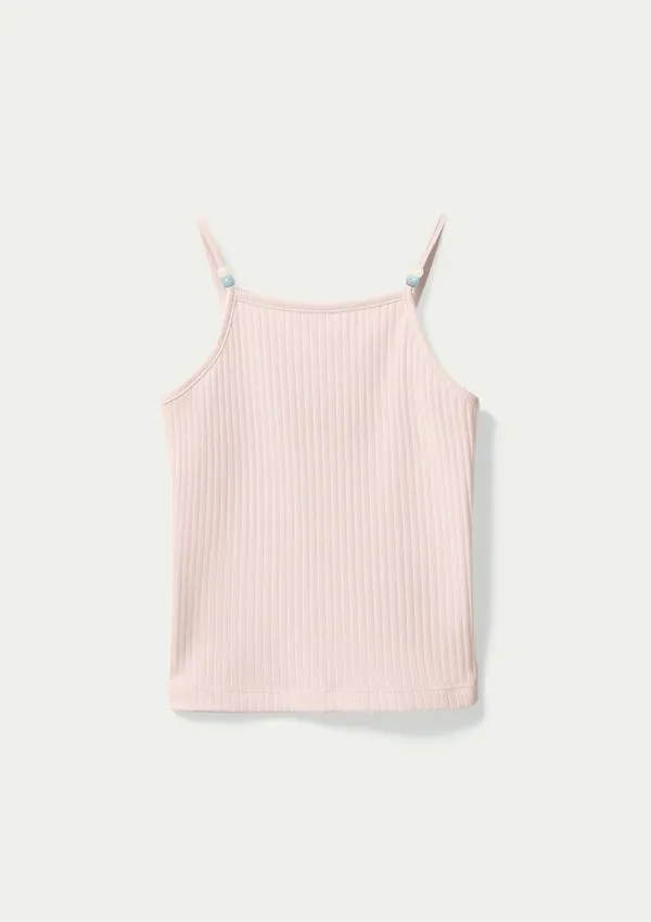 Regata Infantil Menina Alça de Miçangas - Rosa 016