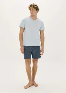 Pijama Masculino Curto Em Malha - Azul G
