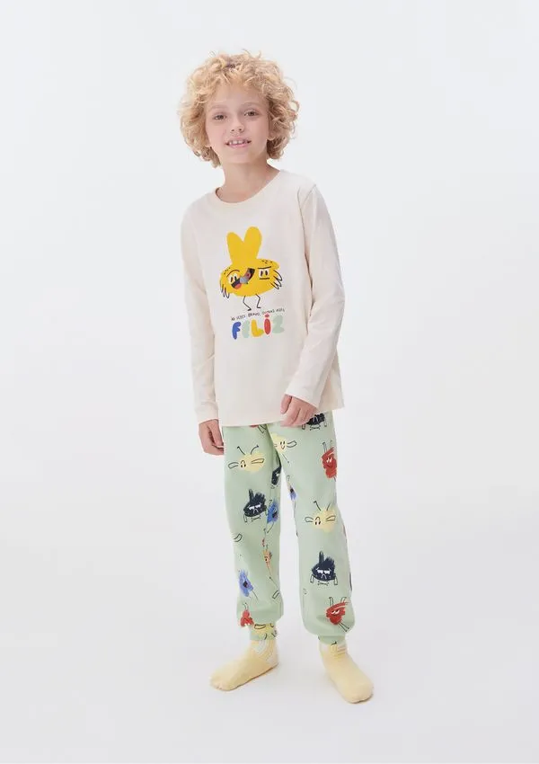 Pijama Infantil Menino Com Estampa - Verde 014