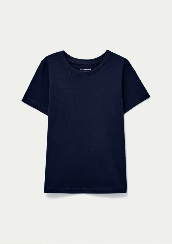 Blusa Manga Curta Infantil Menina Em Malha - Azul 014