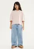 Blusa Infantil Menina Oversized Em Malha Binada - Rosa 010