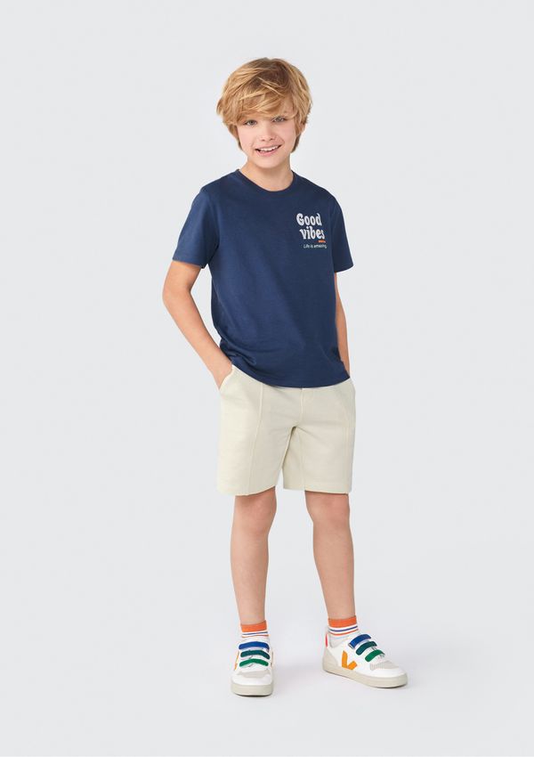 Camiseta Infantil Menino Manga Curta Com Estampa - Azul 010