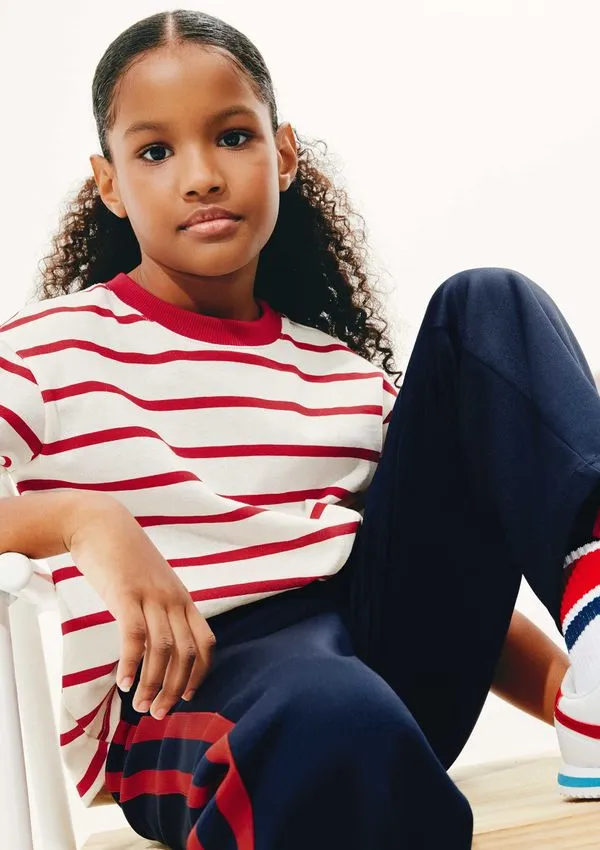 Blusa Infantil Menina Em Malha Binada Fio Tinto - Vermelho 012