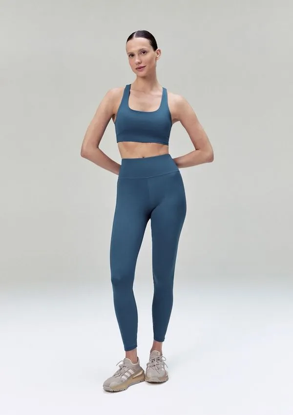 Calça Legging Esportiva Feminina Com Fio LYCRA® - Azul P