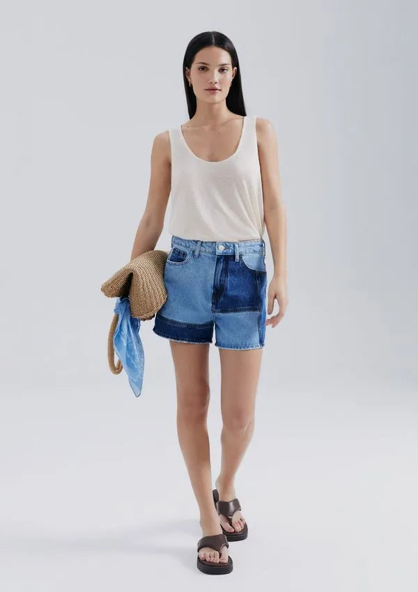 Shorts Jeans Com Recortes - Azul 042