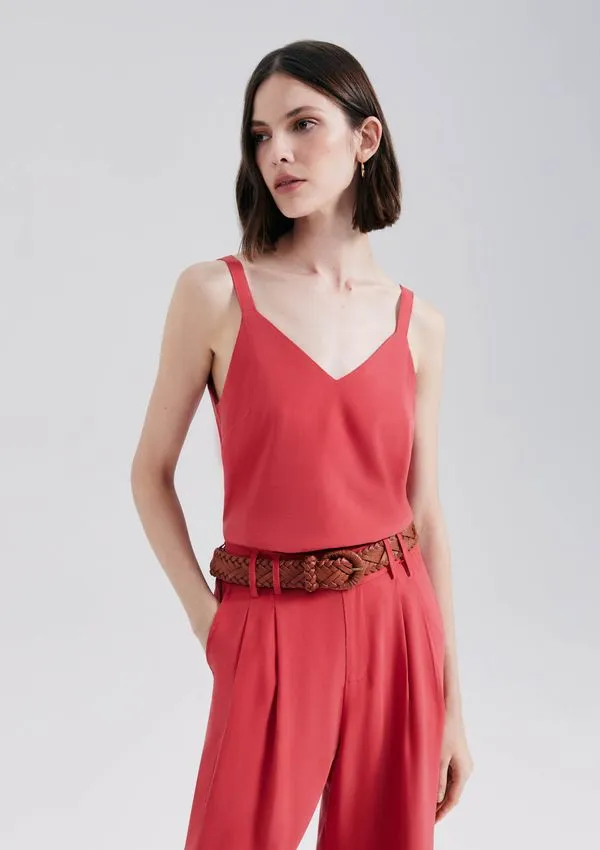 Regata Feminina Em Peach Touch - Vermelho P