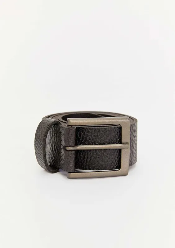 Cinto Masculino Em Material Sintético Texturizado - Marrom M