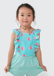 Maiô Bebê Menina Com Babados - Verde 003