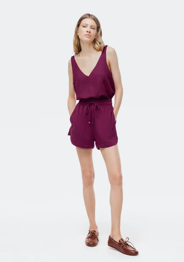 Shorts Feminino Runner Cintura Média - Roxo M
